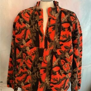 BDG Cozy ORANGE camouflage Fleece Jacket and pants set